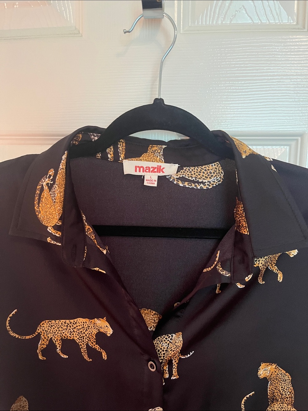 Mazik Leopard Button down Blouse - Picture 3 of 11
